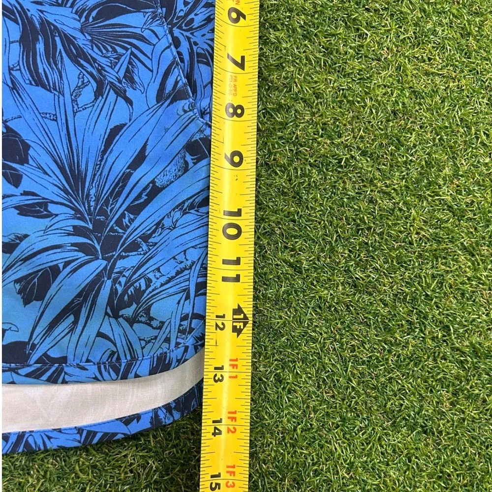 Columbia Sandy River Shorts Womens Large Blue Tropical Palm Print AK2470 3in